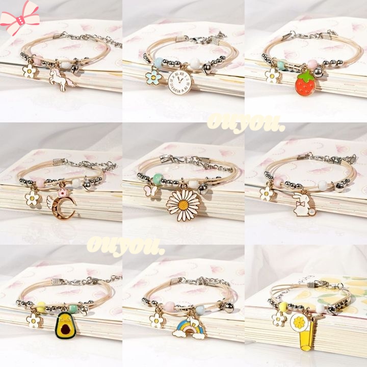 Vòng Tay Tình Bạn Xỏ Hạt Thủy Tinh Dễ Thương
