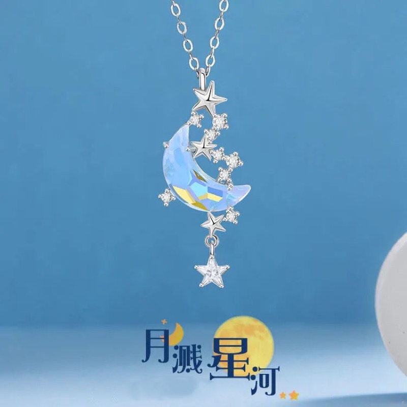 Moon Falling Galaxy Vòng cổ Thiết kế độc đáo Thời trang Đơn giản Cá tính Vòng cổ Nữ