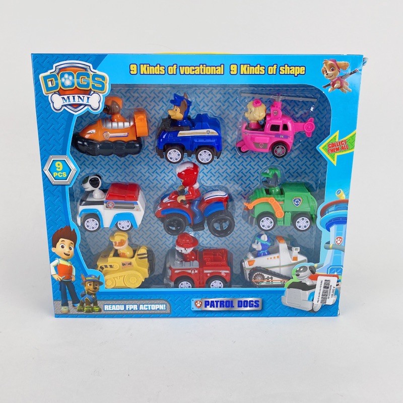 Bộ 9 Nhân Vật Xe Chú Chó Cứu Hộ Paw Patrol