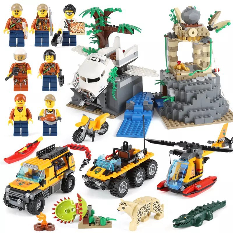 Xếp hình thám hiểm rừng rậm nhiệt đới cùng các loại xe địa hình 870 chi tiết