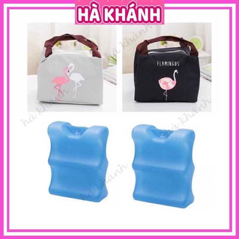 Túi giữ nhiệt Flamingo + 2 Đá khô thanh bảo quản sữa 4 ngăn