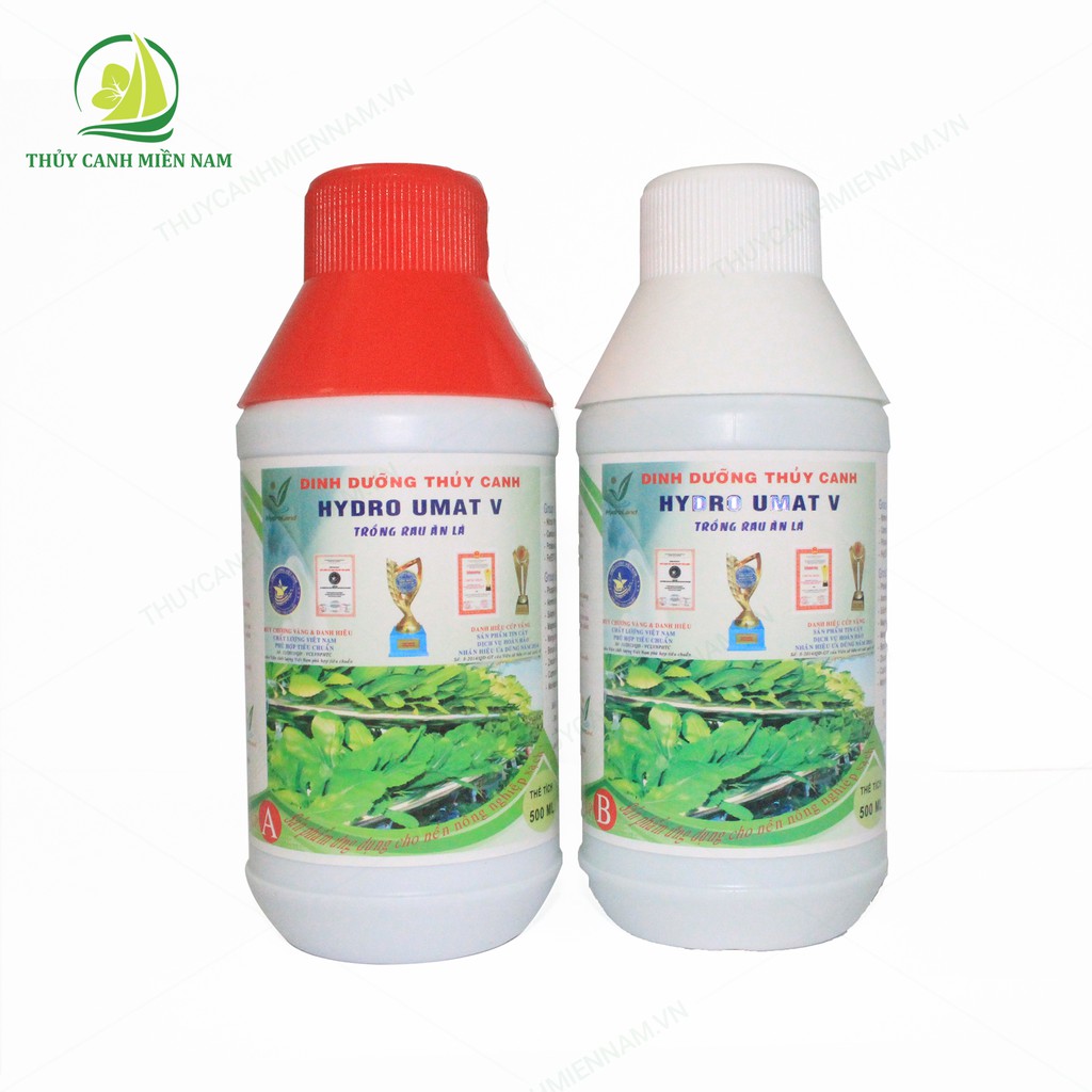 Combo 3 cặp dinh dưỡng thủy canh HydroUmat V TẶNG KÈM 1 gói hạt giống cải ngọt