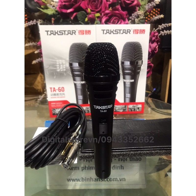 Micro karaoke có dây cao cấp Takstar TA-60. Mic có dây hát karaoke Takstar TA60