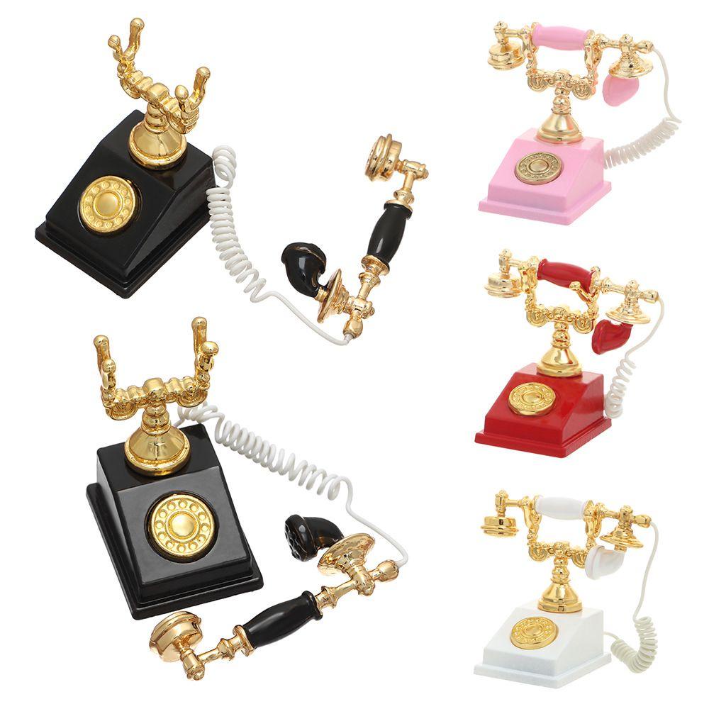 1 Đồ trang trí Điện Thoại Bàn Phong Cách Châu Âu Cho Trang Trí Nhà Búp Bê