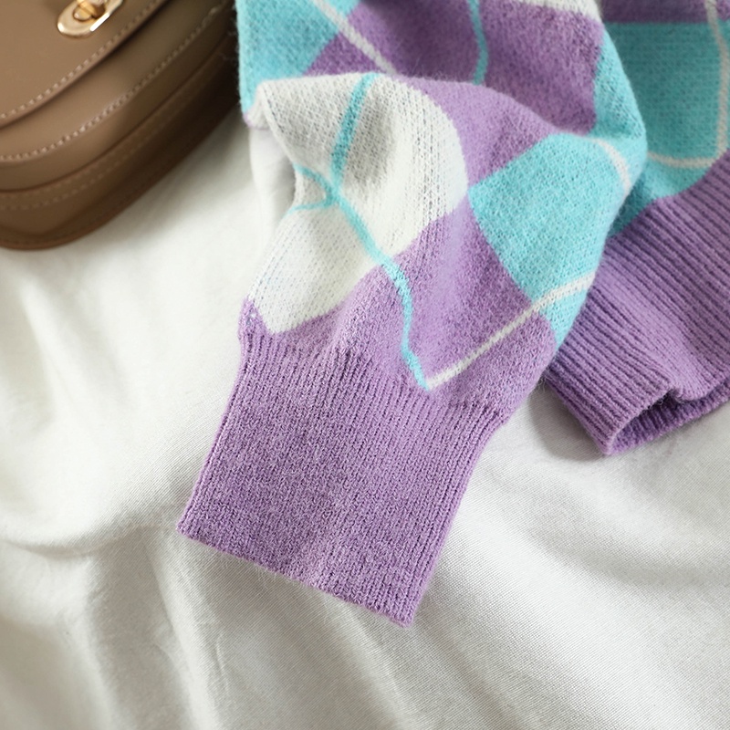 Hàng sẵn_Áo len dệt kim dáng ngắn mùa thu và mùa đông phong cách Hàn