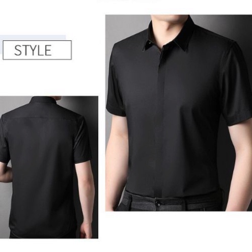 Áo sơ mi nam . sơ mi nam tay ngắn giấu khuy chất lụa co giản form body thời trang công sở , du lịch... Men87_store