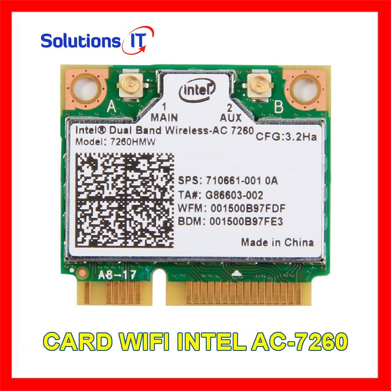 [Mã ELMS5 giảm 7% đơn 300K] Card Wireless Atheros AR5B22 / DW1901 / INTEL AC 7260 2.4Ghz và 5.0Ghz - Card WIFI Mini PCI | BigBuy360 - bigbuy360.vn