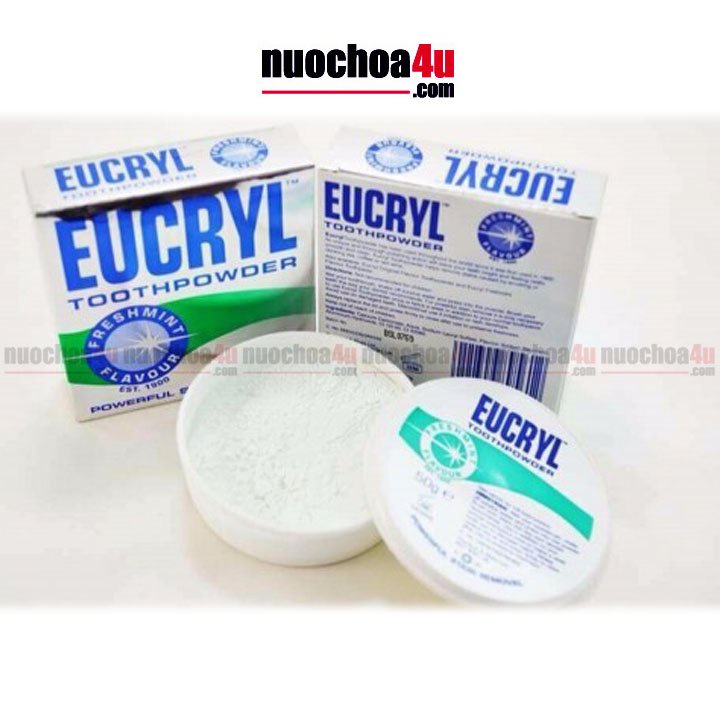 Bột Làm Trắng Răng EUCRYL Hương Bạc Hà 50g