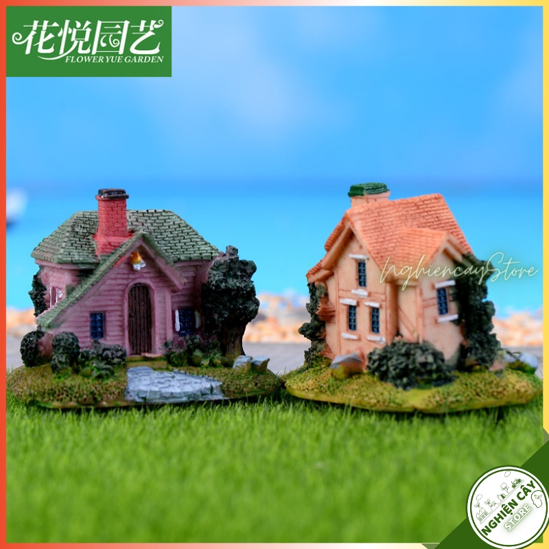Phụ kiện Biệt thự nhỏ trang trí tiểu cảnh, cây cảnh, sen đá