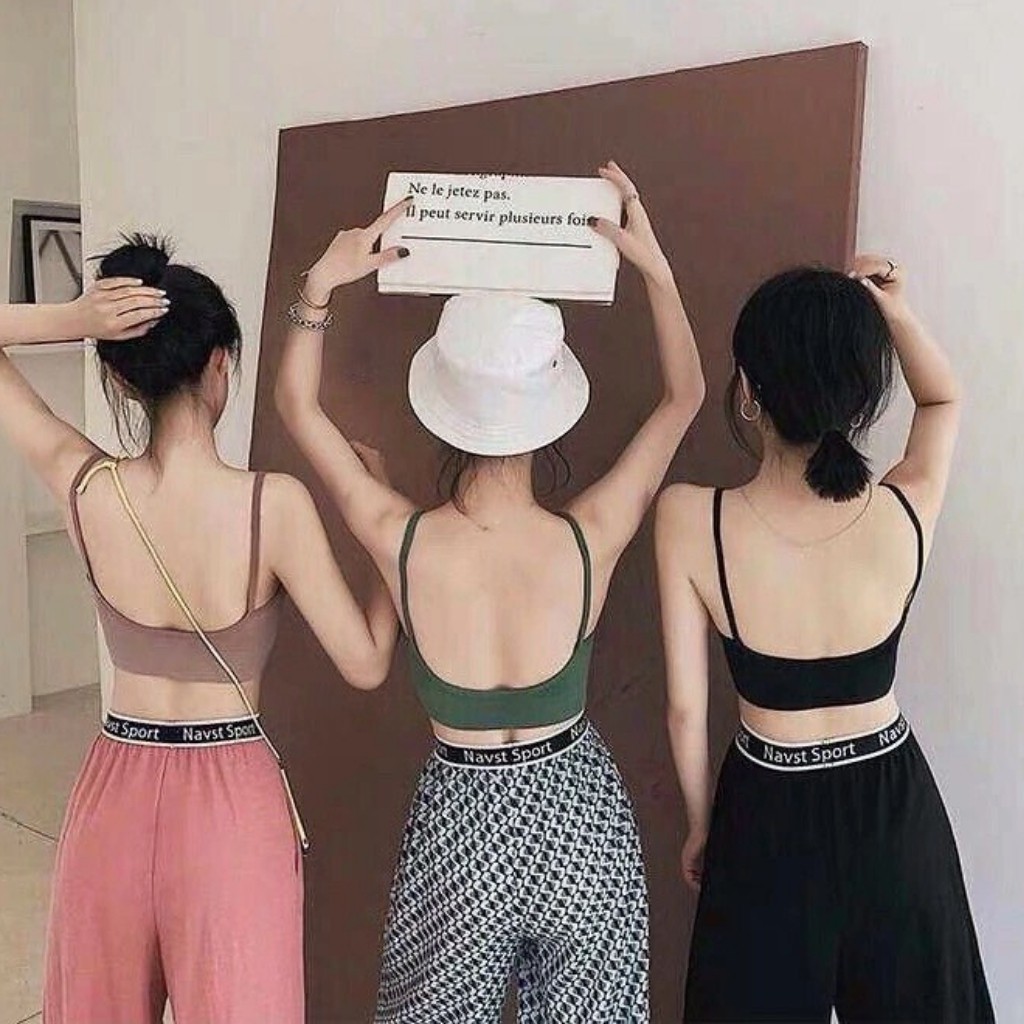Áo bra nữ 2 dây hở lưng có miếng lót nâng ngực freesize thoải mái | BigBuy360 - bigbuy360.vn