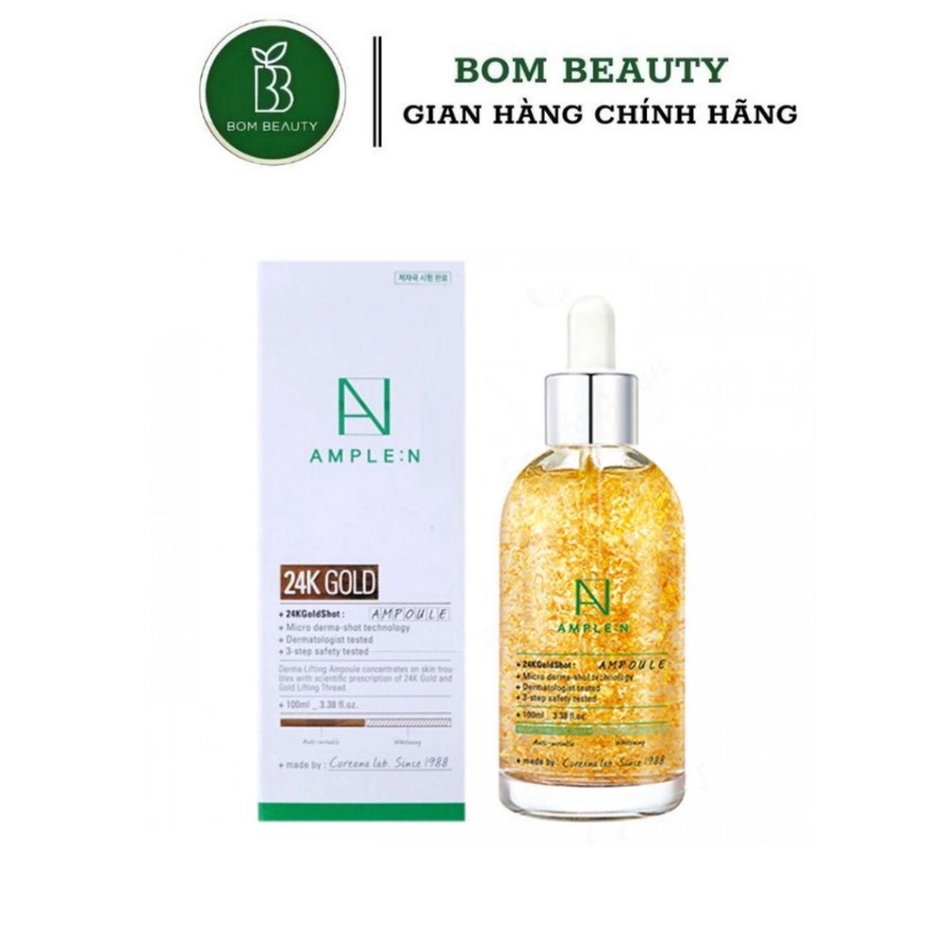 Tinh Chất Vàng Tăng Độ Đàn Hồi, Chống Lão Hóa Ample:n 24K Gold Shot Ampoule 100ml Amplen