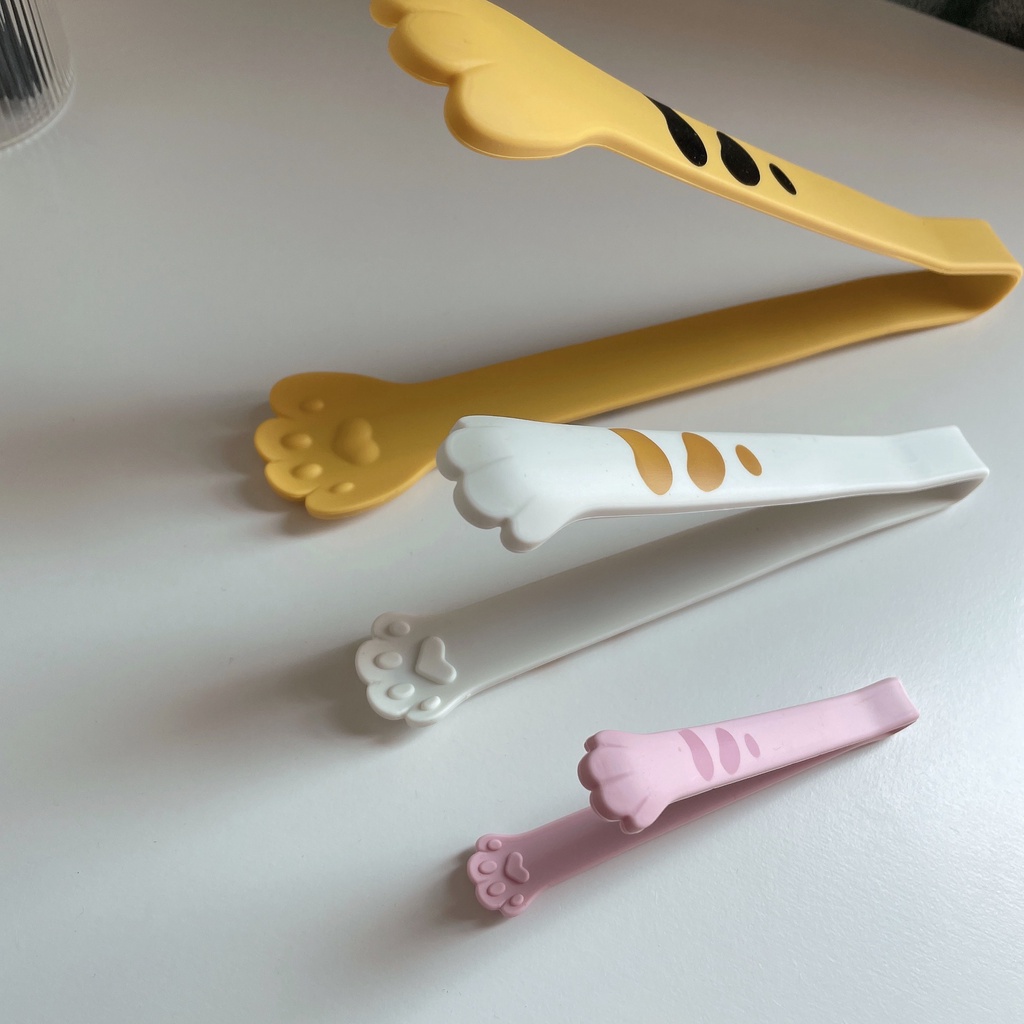 NEW💗🐱 Kẹp Gắp Thức Ăn Hình Chân Mèo Bằng Silicone Cách Nhiệt