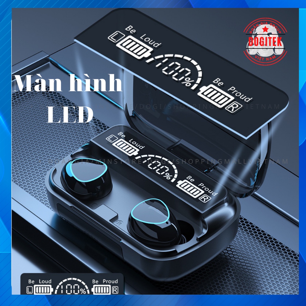 Tai Nghe Bluetooth M10 Chip 5.2 Pin Trâu, Nút Cảm Ứng Tự Động Kết Nối, Chống Nước, chống ồn