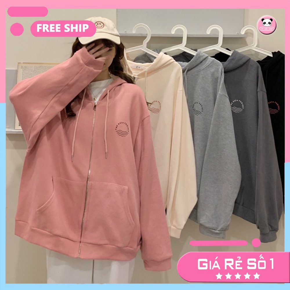 [Color Ulzzang] Áo khoác cotton nhiều màu chất đẹp, áo mặc đôi Hàn Quốc trùm đầu siêu yêu 🌺 Em Gấu Shop 🌺