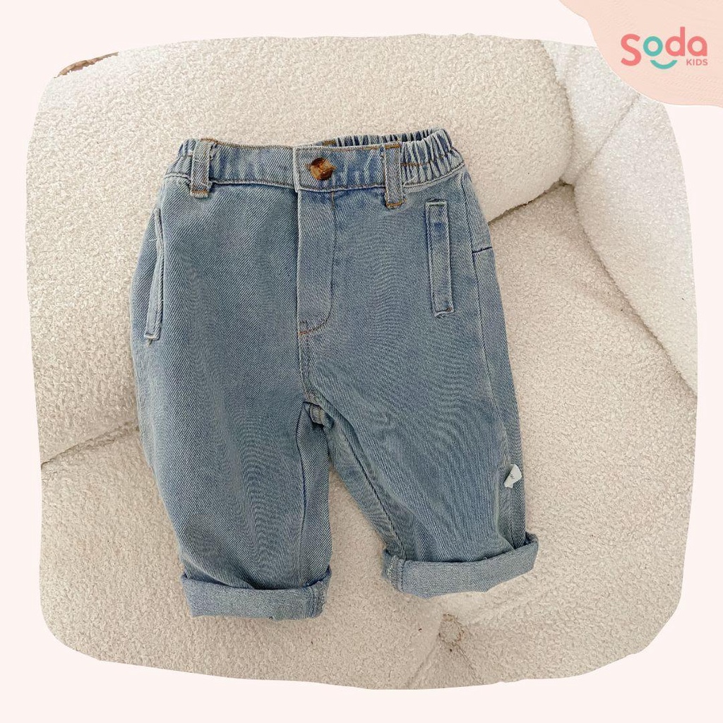 Quần jean cho bé SODA KIDS chất liệu denim mềm, cạp chun, phong cách Hàn Quốc