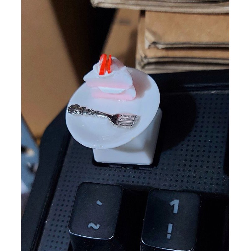 Keycap bộ dĩa bánh kem trang trí bàn phím cơ gaming.