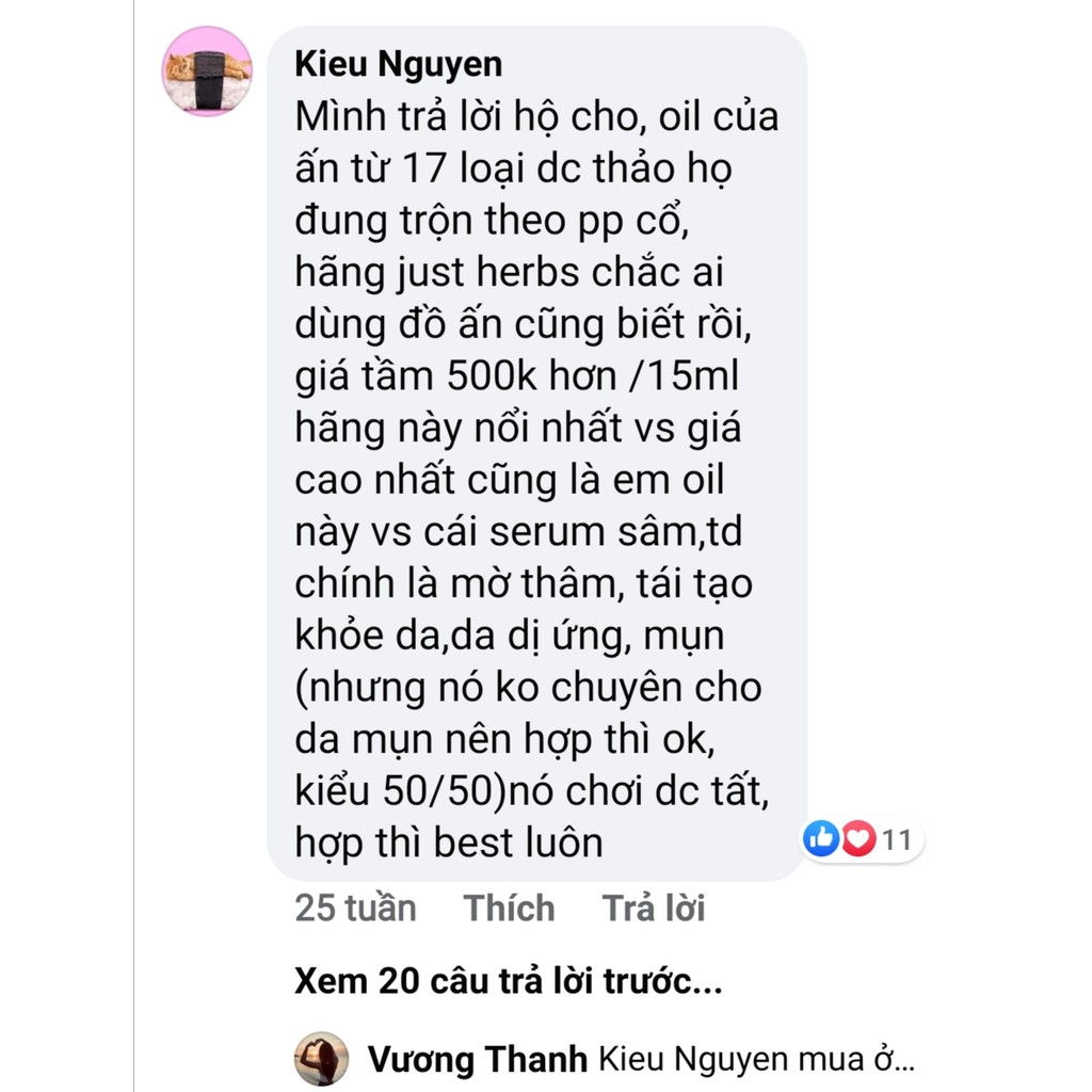 Dầu dưỡng sáng da và tái tạo da - Just Herbs Kimsukadi Tail Glow Boosting Facial Oil - hebenastore