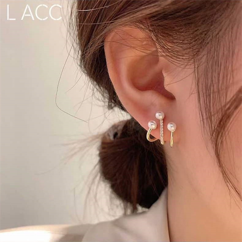 Khuyên Tai Đính Ngọc Trai Sang Trọng Phong Cách Hàn Quốc 2022 Nhật Bản 2022