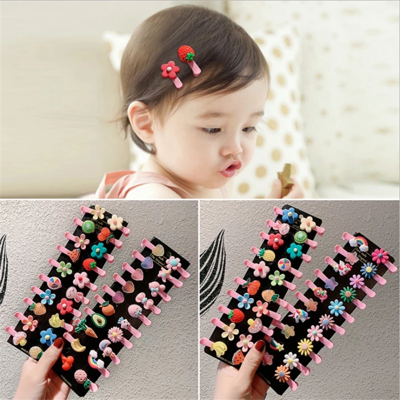 Set 10 kẹp tóc hoạt hình nhỏ gọn xinh xắn dành cho bé gái