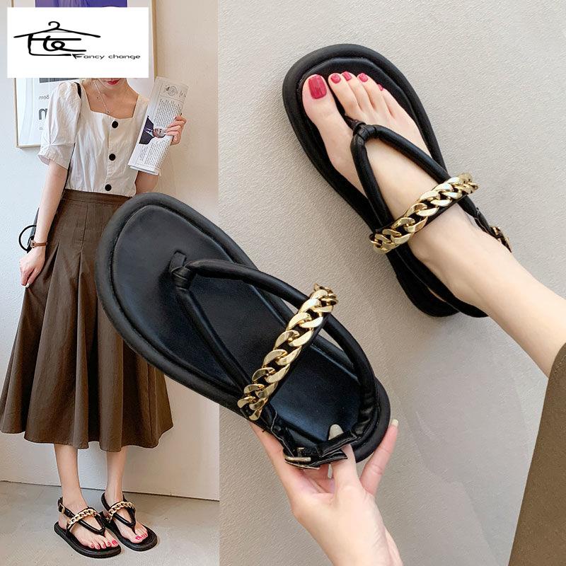 Hàng Có Sẵn Bán Chạy~ Giày Sandal Đế Bệt Mềm Mại Phong Cách La Mã Thời Trang Mùa Hè Dành Cho Nữ Sinh 2022