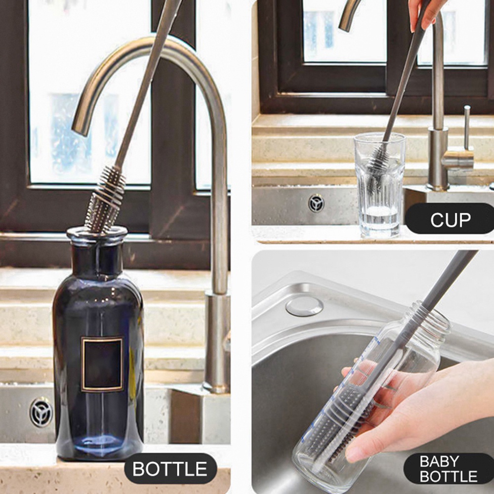 cây cọ rửa cốc, chai lọ đa năng silicon