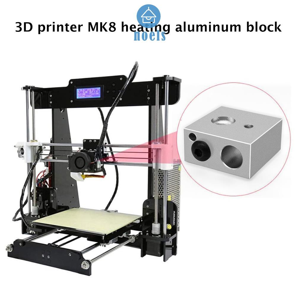 (Ready-Noel)2pcs MK7 MK8 Heated Block Heating Head 3D Printer Extruder Aluminum Blocks