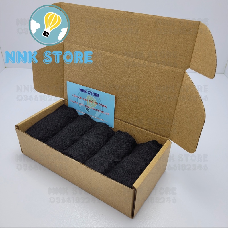 Hộp 5 đôi vớ / tất nam cổ ngắn NNK xuất khẩu chất lượng cao, nhiều lựa chọn màu