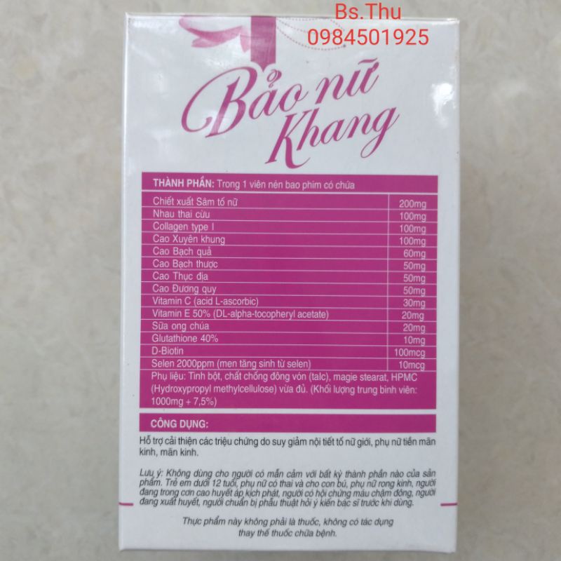 Sâm Tố Nữ Collagen Bảo Nữ Khang làm đẹp da, cân bằng nội tiết tố nữ