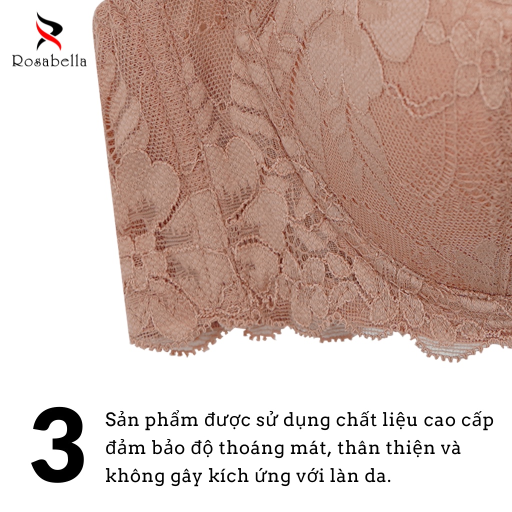 Áo Ngực Ren Không Gọng ROSABELLA Chất Vải Cao Cấp Thoáng Mát Lớp Mút Mỏng Mềm Mại Nâng Đẩy Vòng 1 RW41
