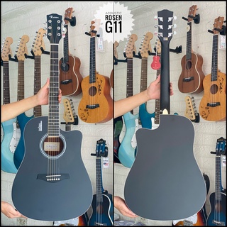 Guitar Rosen G11 màu đen chính hãng tặng kèm phụ kiện