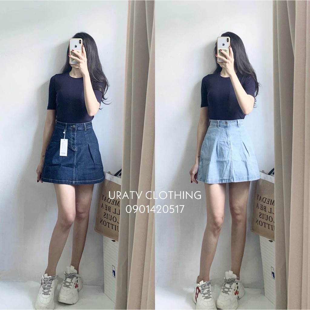 [FREESHIP - ẢNH CHÍNH CHỦ] Chân váy jean dáng xoè 0rchid 245