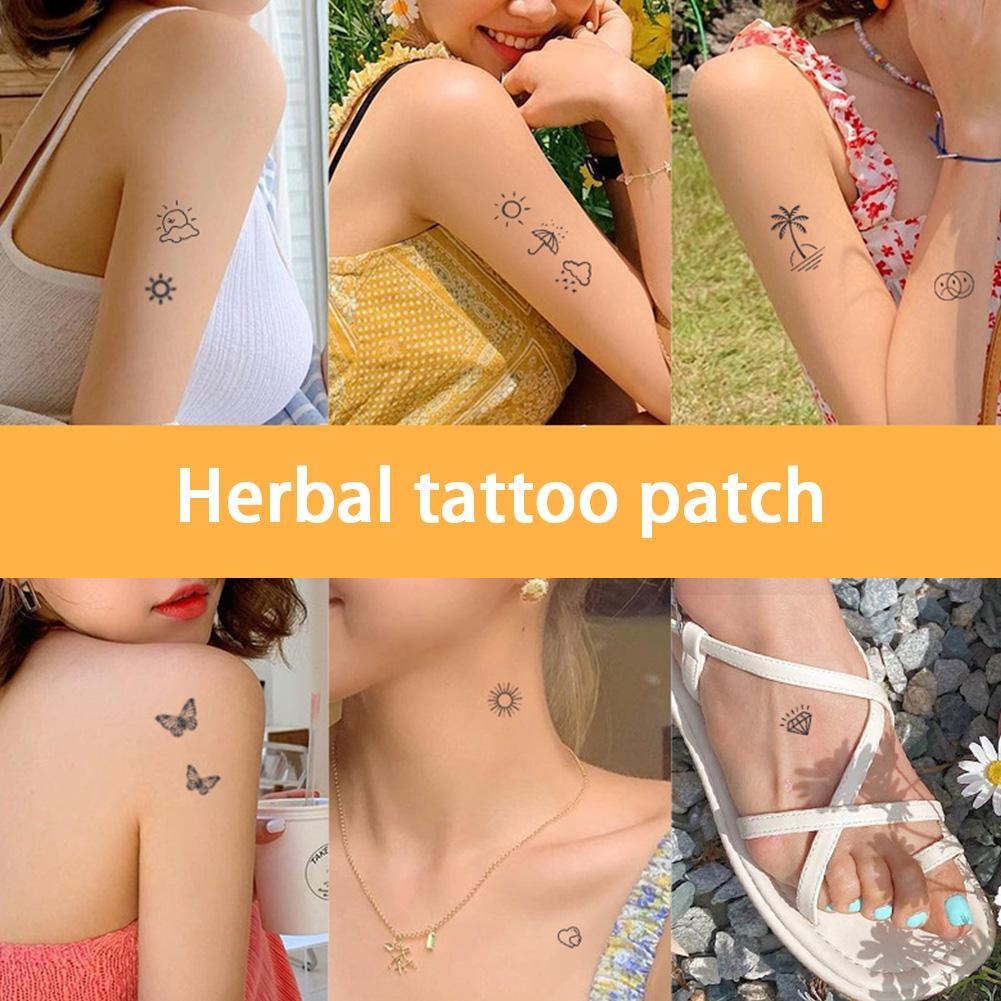 Miếng dán hình xăm mặt gấu/ngôi sao/mặt cười dễ thương