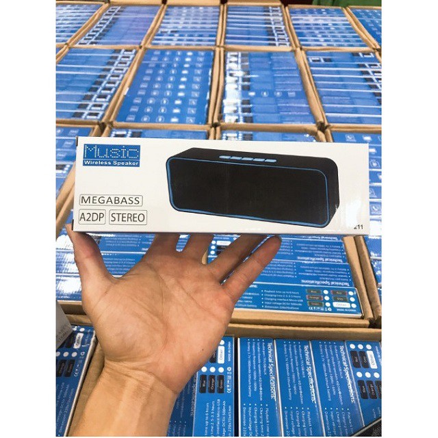 [Free Ship] Loa Bluetooth mini SC211 siêu trầm, tích hợp loa kép cho âm thanh sống động hỗ trợ thẻ nhớ TF và đài FM