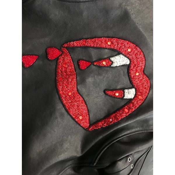 Áo da bò nhập ý biker Saint Laurent bestquality