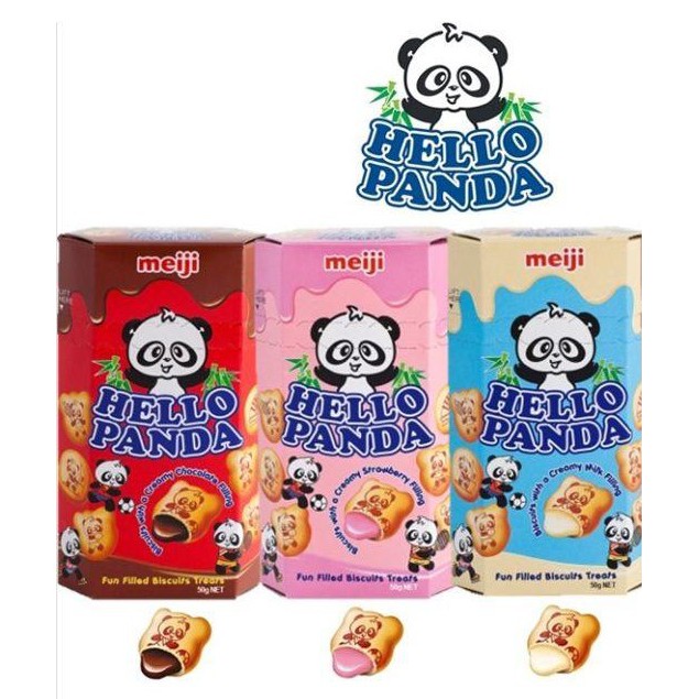 Combo 10 Hộp Bánh Gấu Meiji Hello Panda hộp 50g