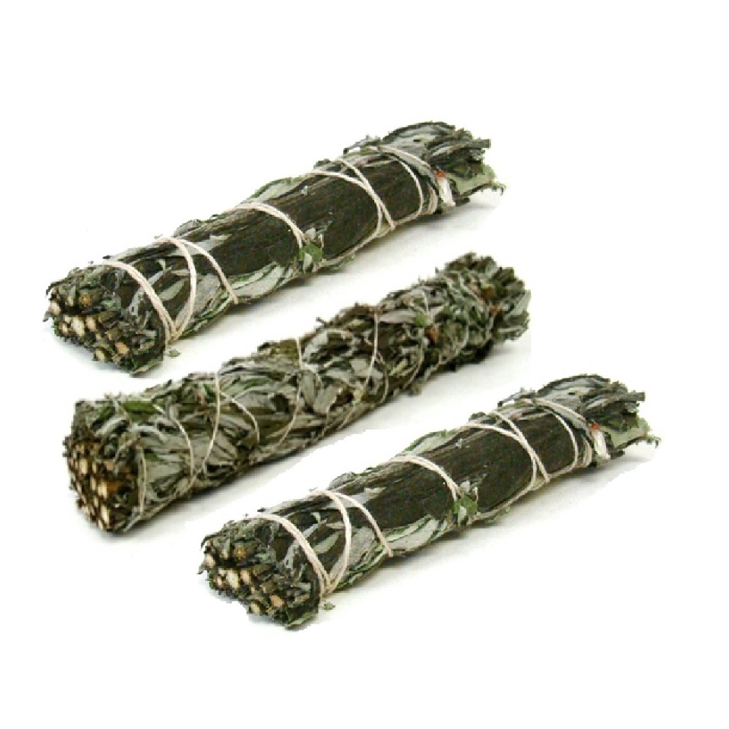 Bó lá xô thơm đen Sage Mugwort - Black Sage Smudge Incense 4"-5" Bundle