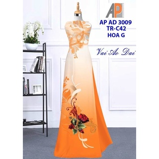 Vải áo dài 3D cao cấp hoa hồng