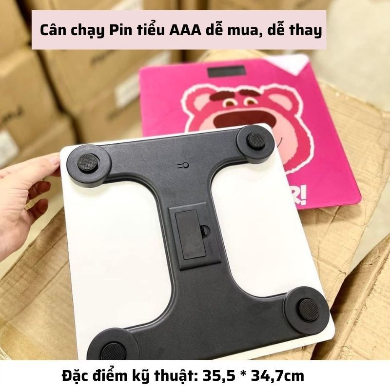 Cân điện tử gấu hồng theo dõi sức khỏe gia đình chịu lực 3 trong 1 MIIBOOSHI D1.123.HOD