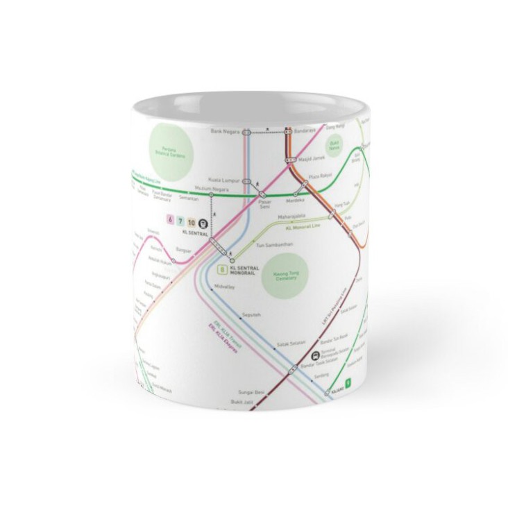[Món quà] Cốc Sứ In Hình - Kuala Lumpur Metro Map -HT81-2020-479 [Đáng Yêu] baonhi29