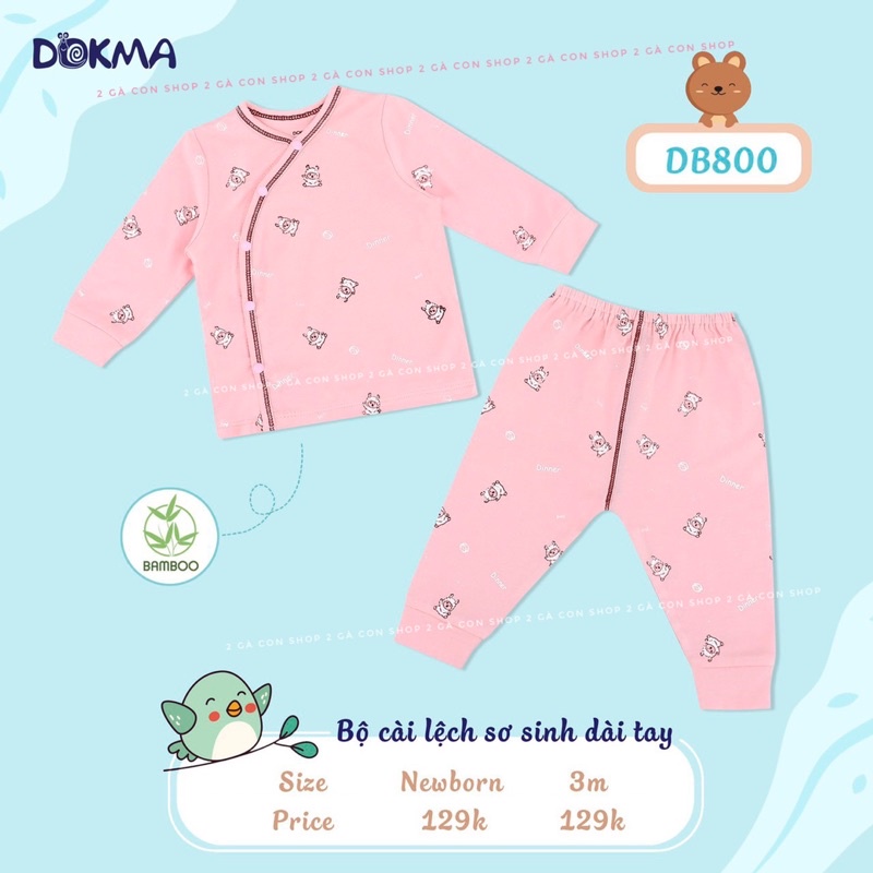 Bộ sơ sinh cài lệch Dokma Bambo