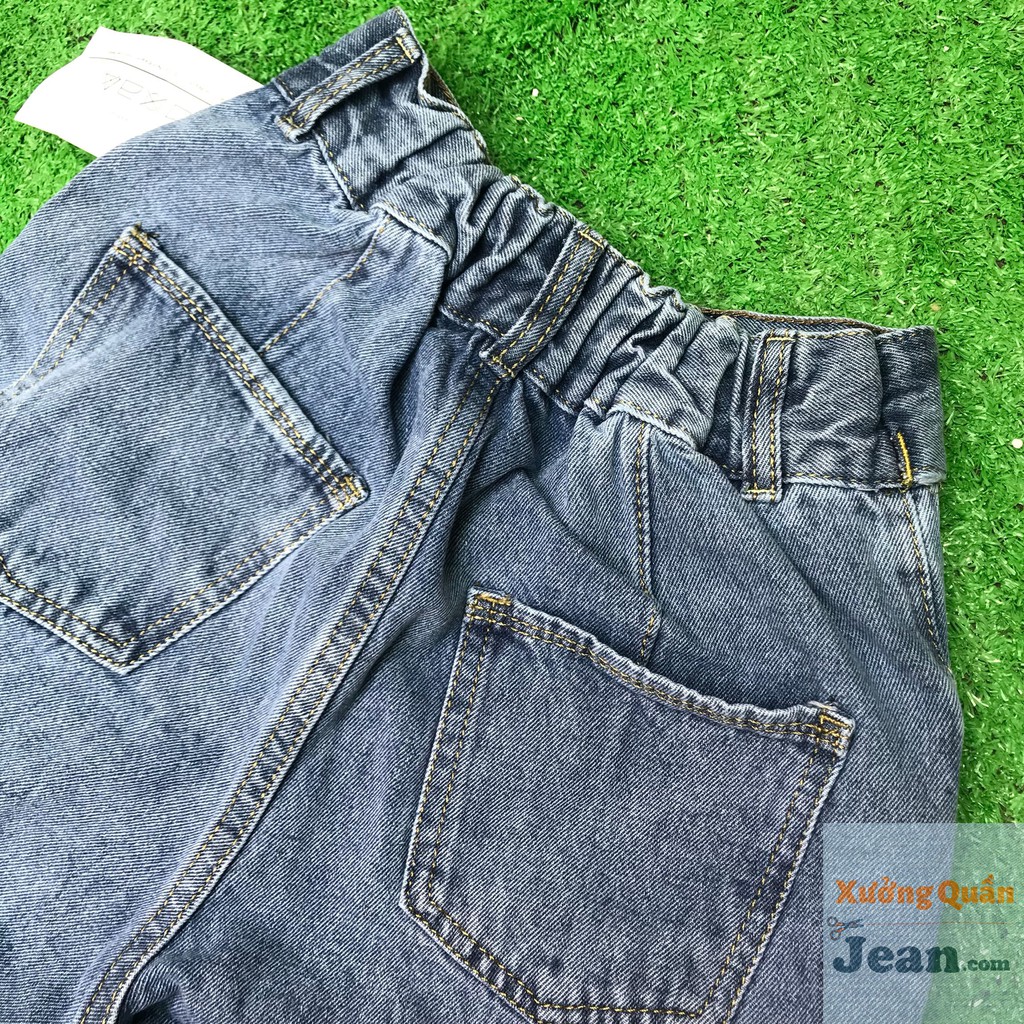 Quần Baggy Jean Trơn Lưng Thun Sau, Quần Baggy Nữ Nút Hông ULZZANG Cực Chất - 404