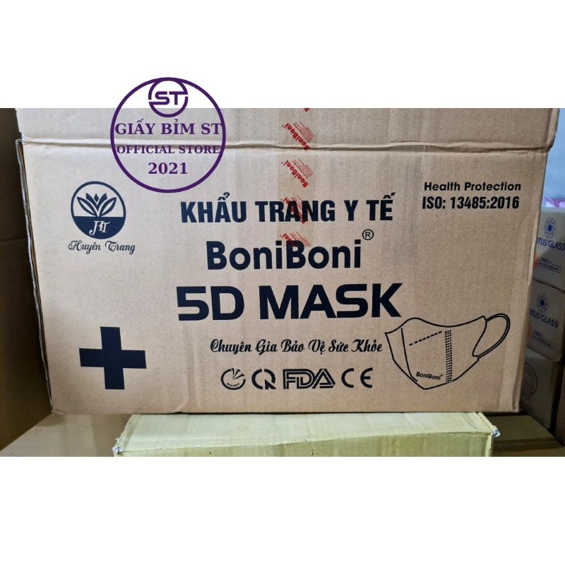 Hộp 10 cái Khẩu trang 5D Mask y tế Màu trắng ôm mặt, mềm mại