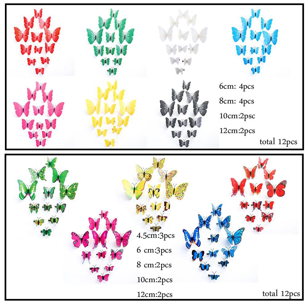 Set 12 Kẹp Tóc Bướm Nhiều Màu