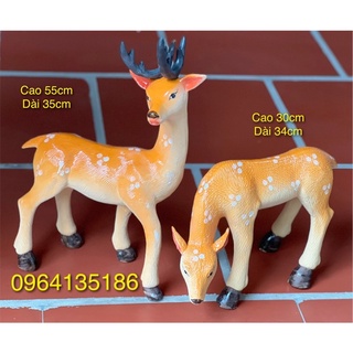 Tượng đôi hươu sao h55cm,30cm gốm sứ Bát Tràng