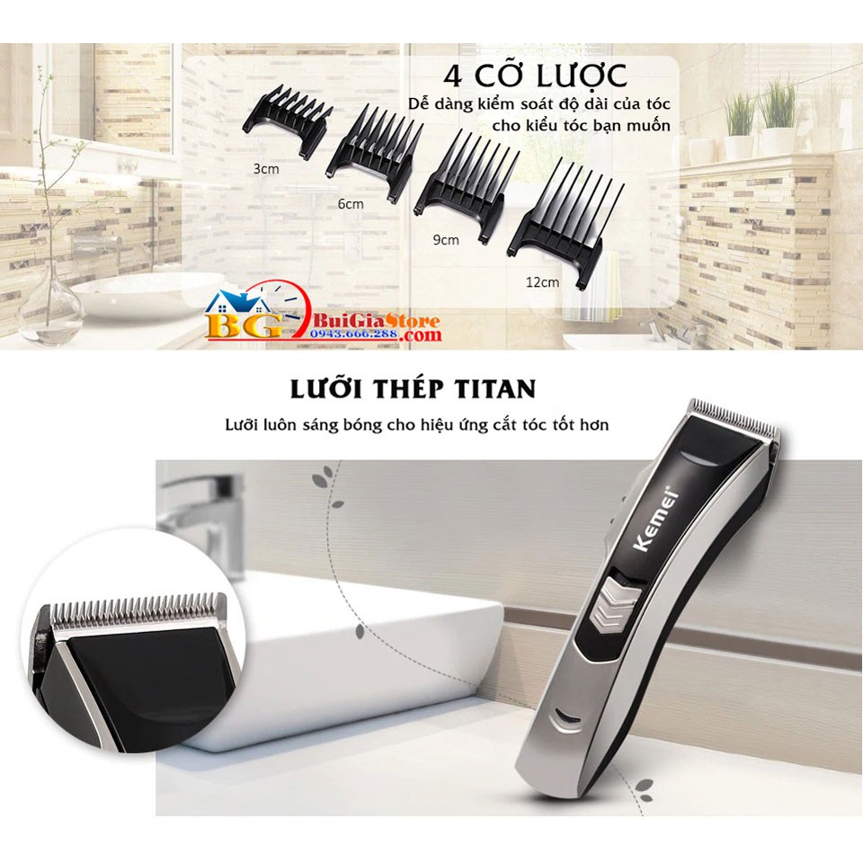 Tăng đơ cắt tóc sạc pin Kemei KM2820