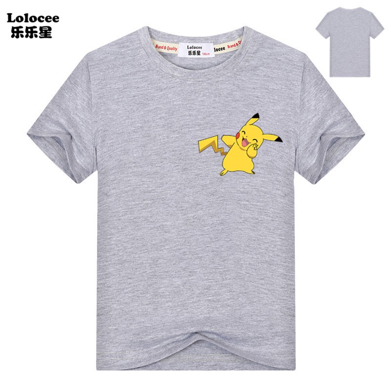 Áo Thun Tay Ngắn In Hình Pikachu Dễ Thương Cho Bé