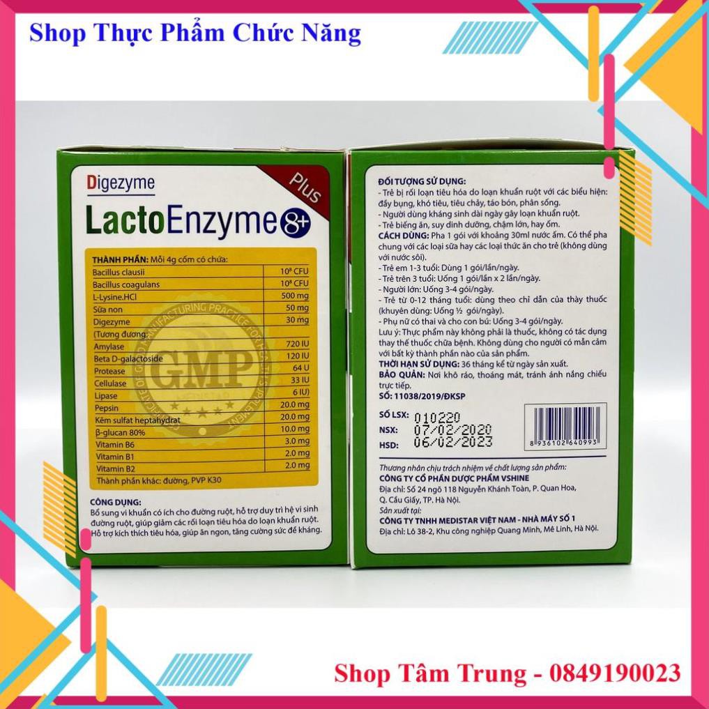 Sản Phẩm Lacto Enzym 8+  - Bổ Sung Vi Khuẩn Cho Đường Ruột -  Hộp 30 Gói