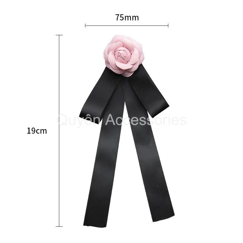 Nơ cổ áo hoa hồng - mẫu nơ cổ áo đẹp - mẫu phụ kiện cho quần áo công sở