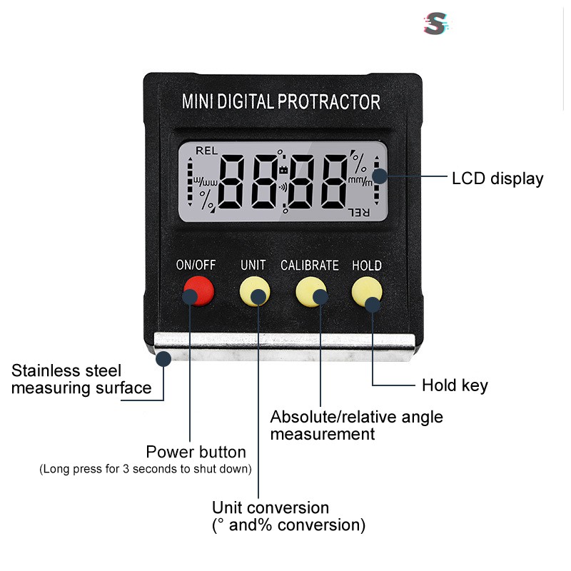 Máy Đo Độ Và Nhiệt Độ Kỹ Thuật Số Mini Có Màn Hình Lcd