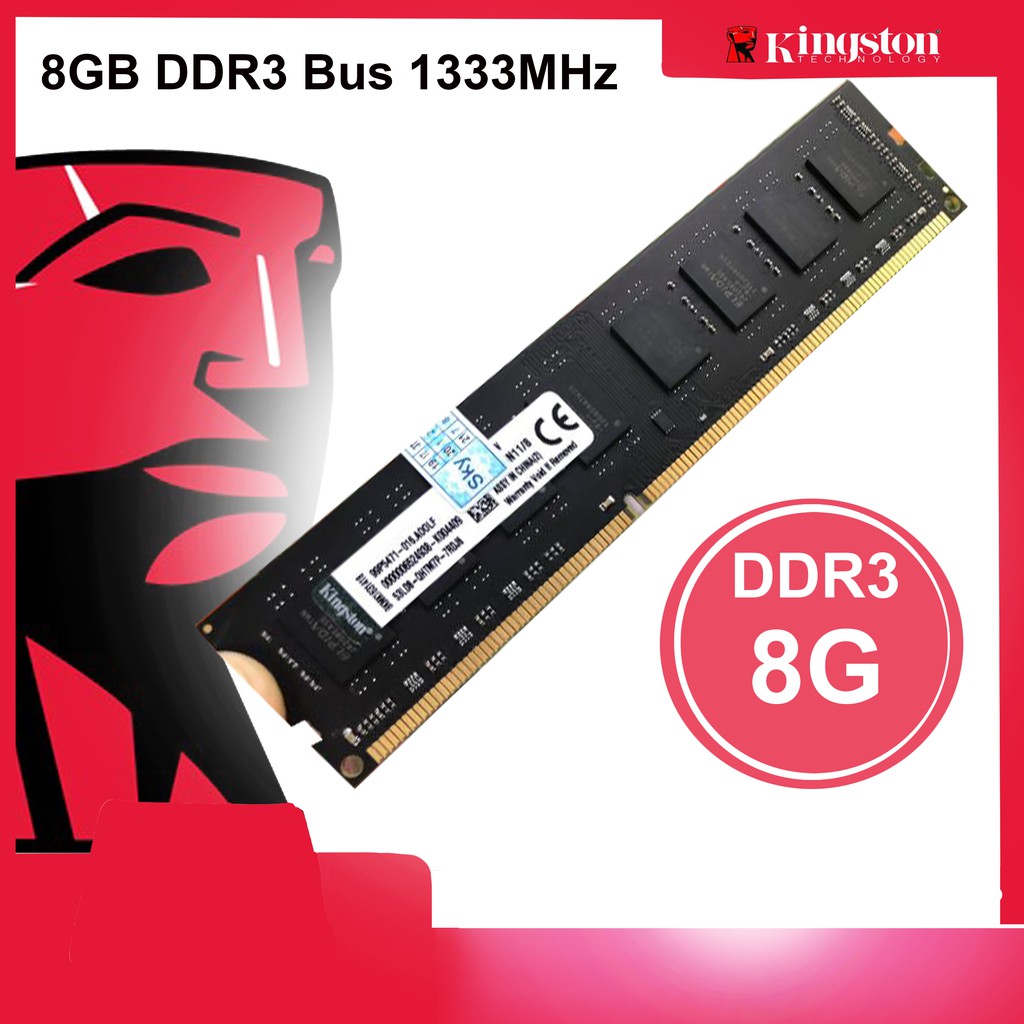 Ram PC Kingston 8GB 1333MHz 1600MHz PC3 1.5V Mới - Bảo hành 3 năm 1 đổi 1